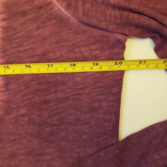 Free People Tiger Eyes Sequined Bib Long Sleeve Maroon Henley Top - Picture 5 of 10